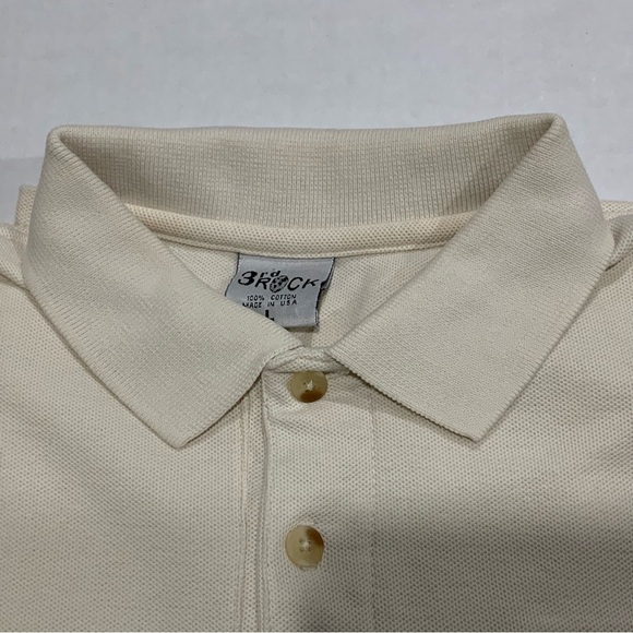 Men’s Large Beige Polo Short Sleeve Shirt - Breckenridge Colorado Embroidery - Picture 3 of 6